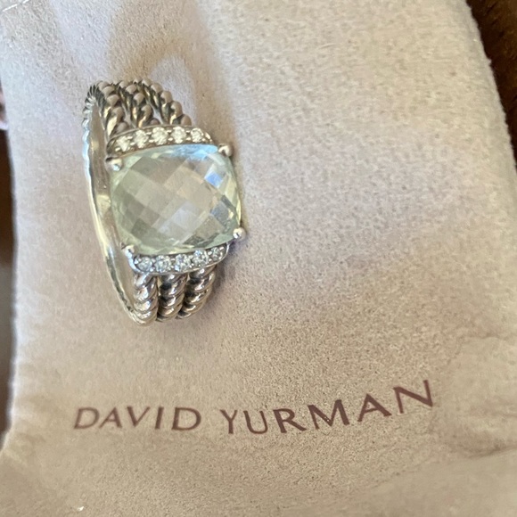David Yurman ring/Petite Wheaton® Ring with Prasiolite and Pavé Diamonds - Picture 11 of 13